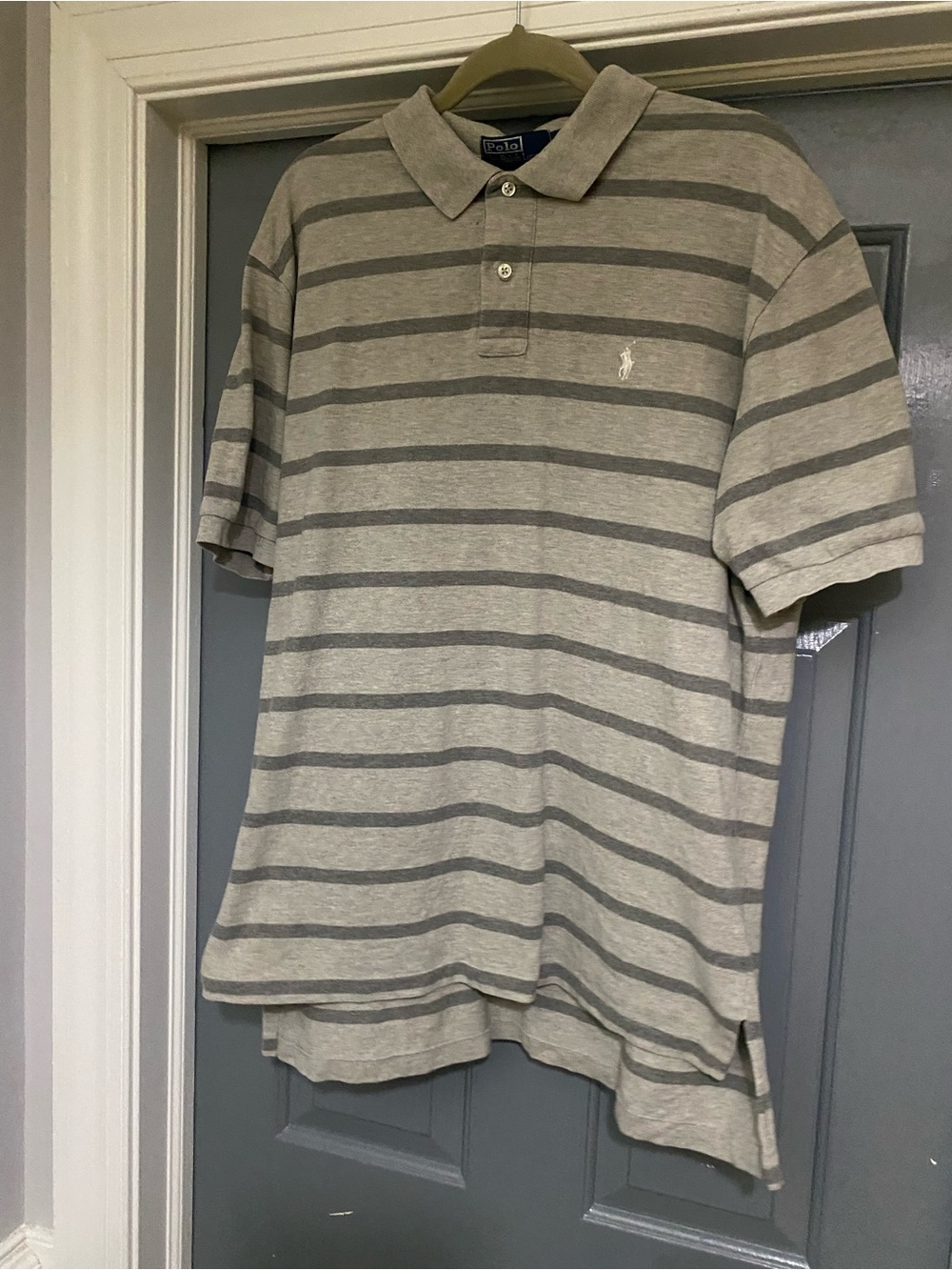 Ralph Lauren Gray Striped Polo Shirt